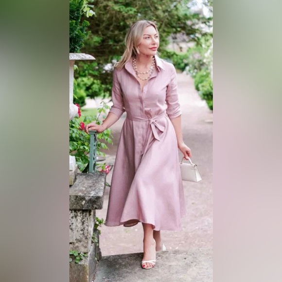 Anna Bey Dresses & Skirts - Anna's Signature Shirt Dress in Dusty Pink